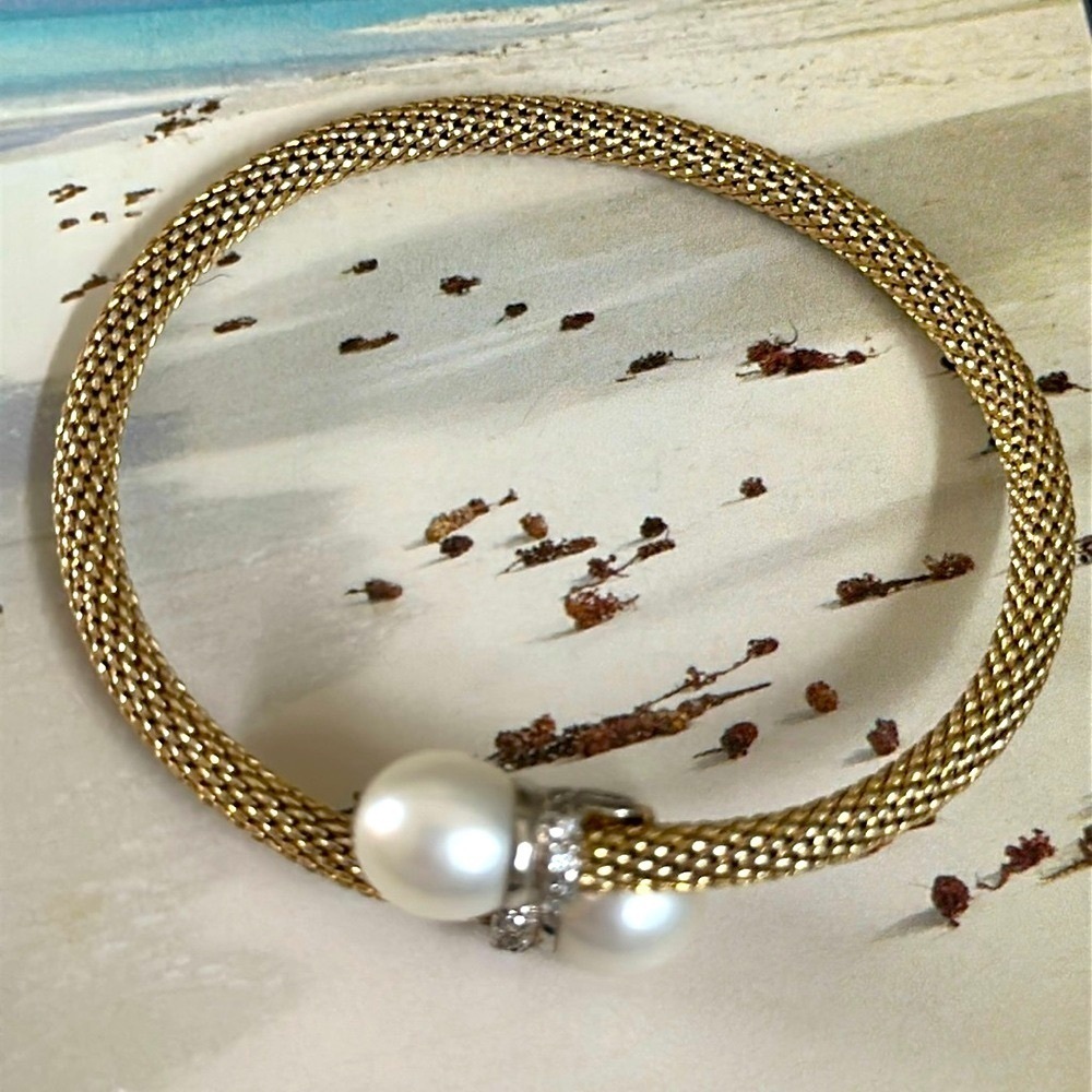 MILOR 925 Silver Real Diamonds real pearls Made in Italy  Bracelet